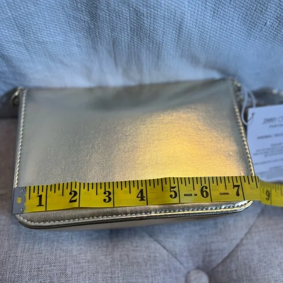Jimmy Choo Gold Crossbody Bag with Chain Strap - Picture 8 of 9